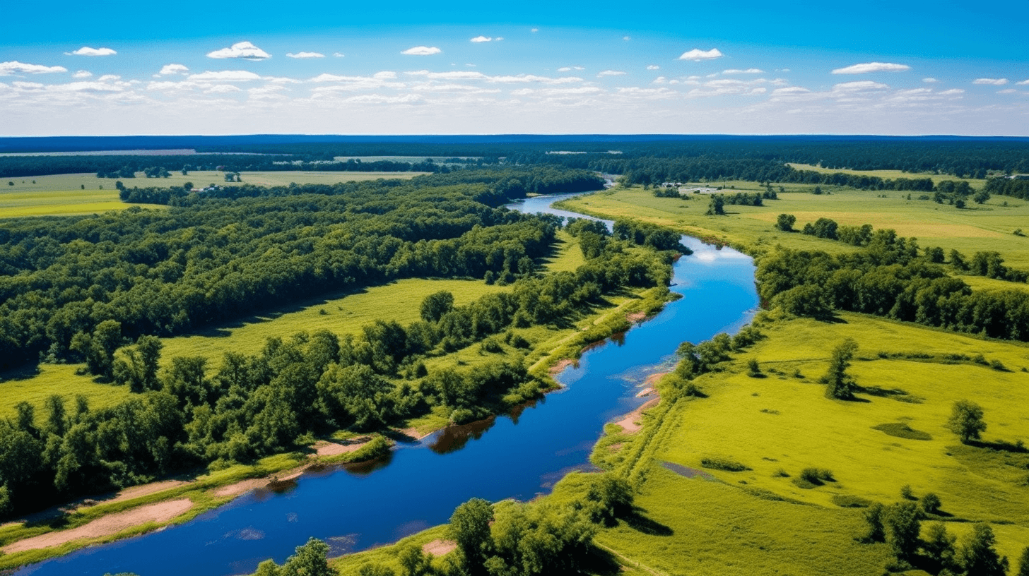 Rural Virginia landscape along the James River